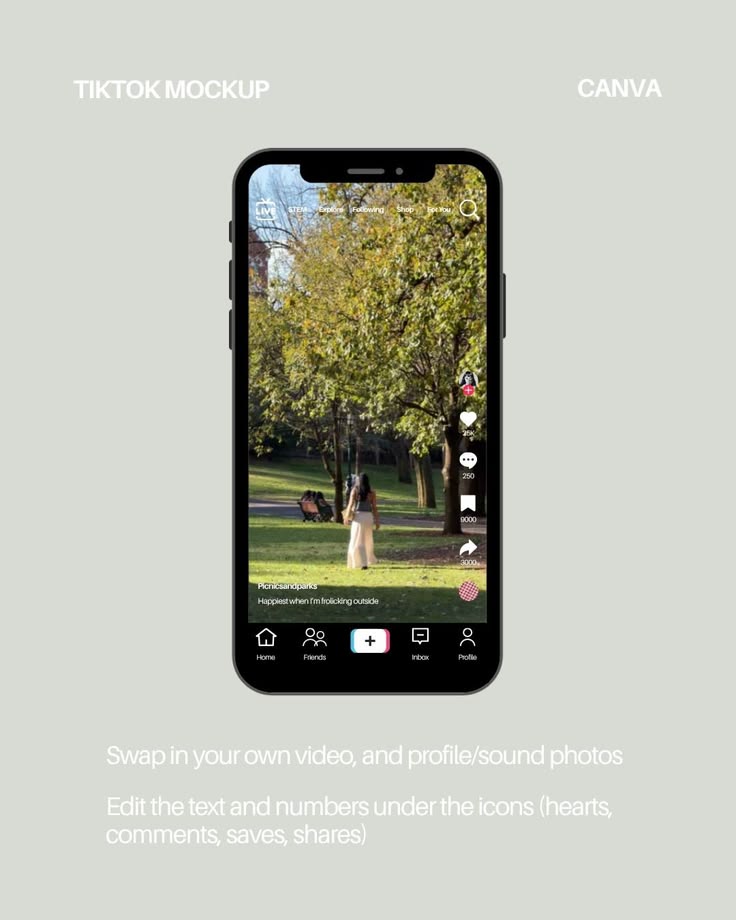 Mockup de un creativo en video para TikTok con reproducción automática sobre un celular